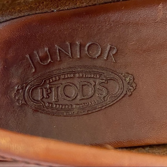 TOD'S JUNIOR EU 35 Unisex Penny Loafers in Saddle Italian Leather Preppy US 3.5 - Picture 6 of 9
